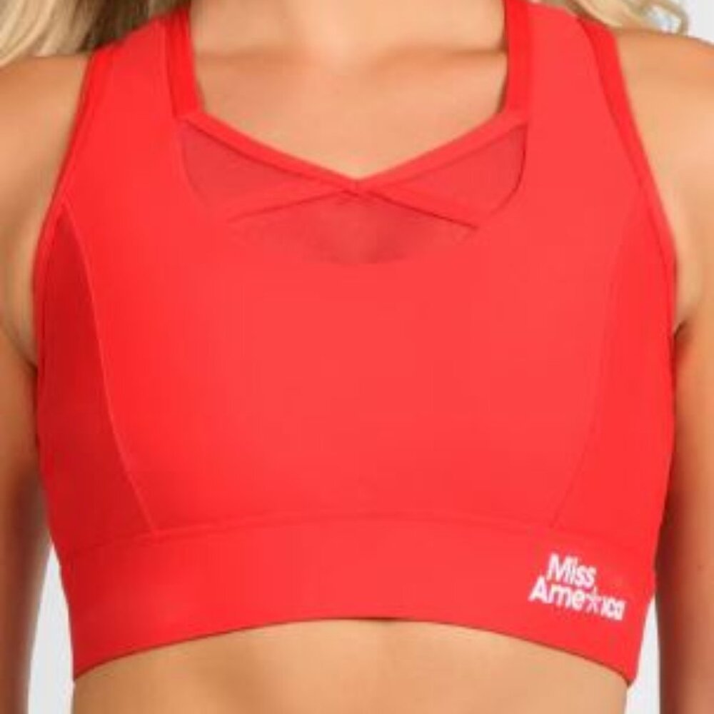 Miss America Scoop Neck Sports Bra in Dazzle